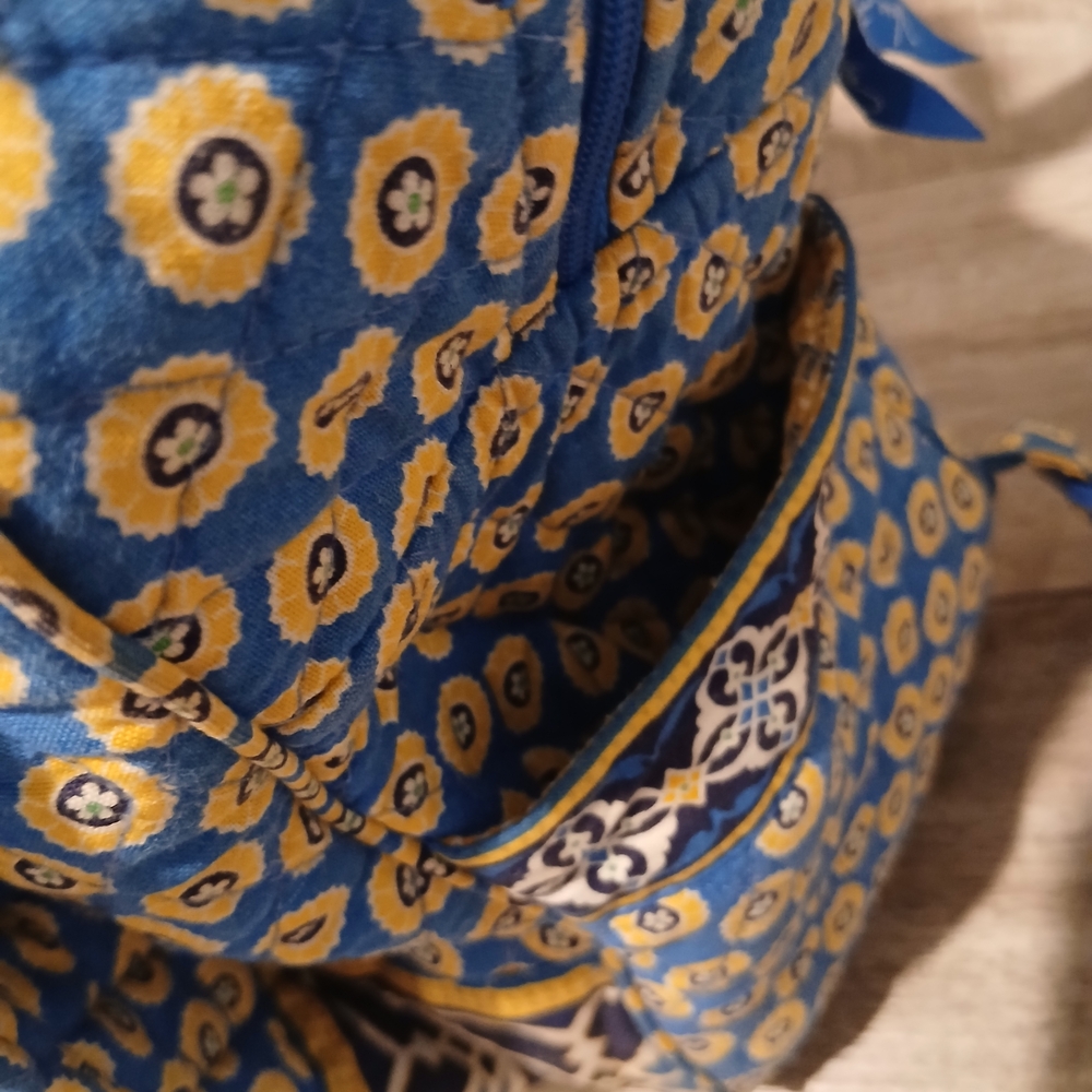 Vera Bradley Blue and Yellow Geometric Backpack - Picture 5 of 10